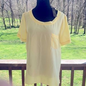 Yellow silk Talbots blouse